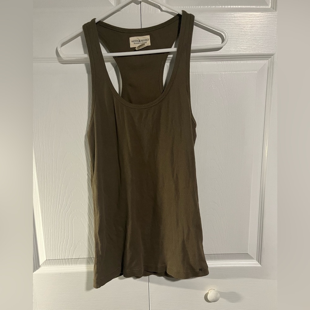 🫒 DENIM&SUPPLY Ralph Lauren olive green ribbed racer back tank